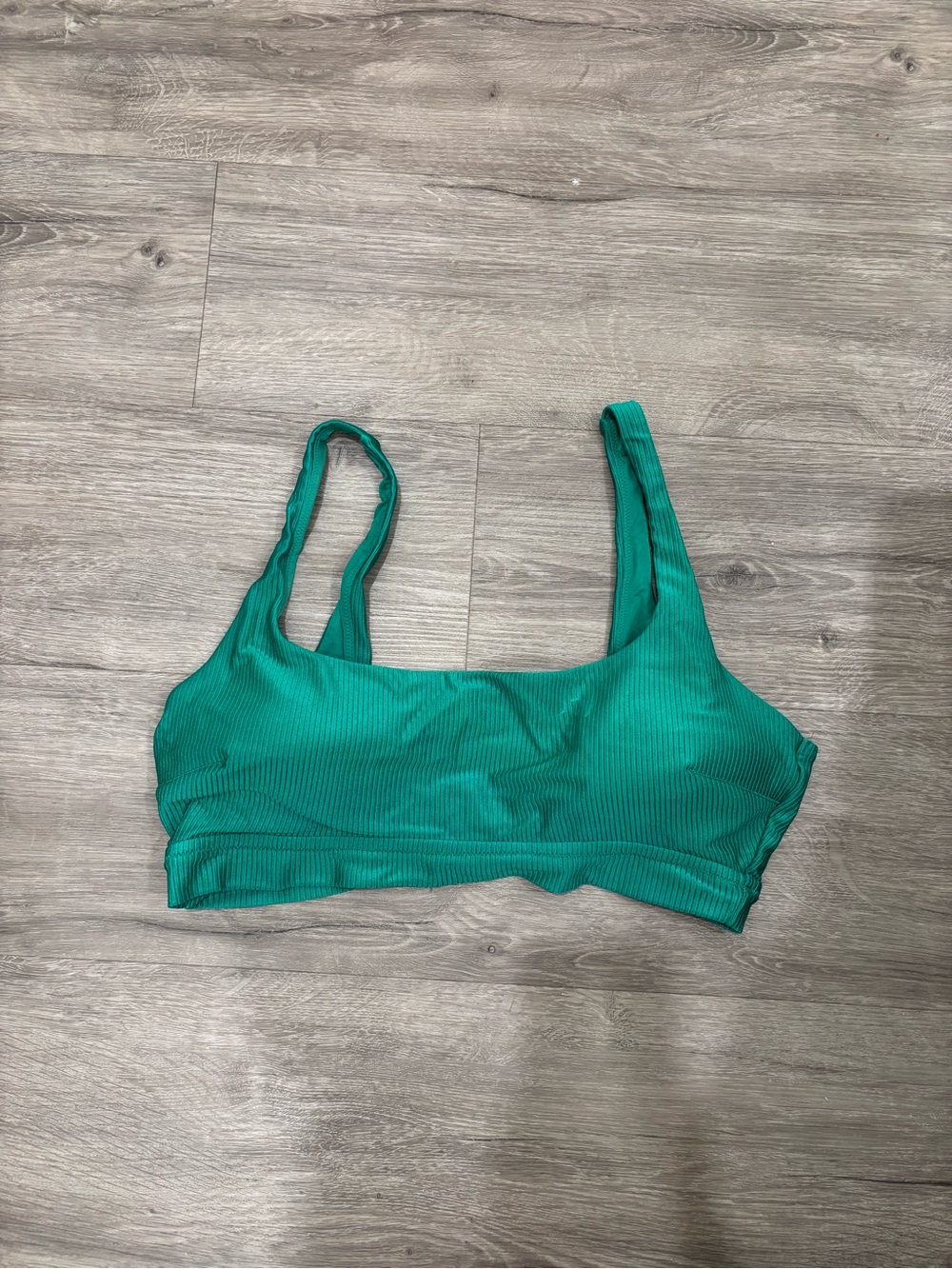 Aerie Green Ribbed Bikini Top
